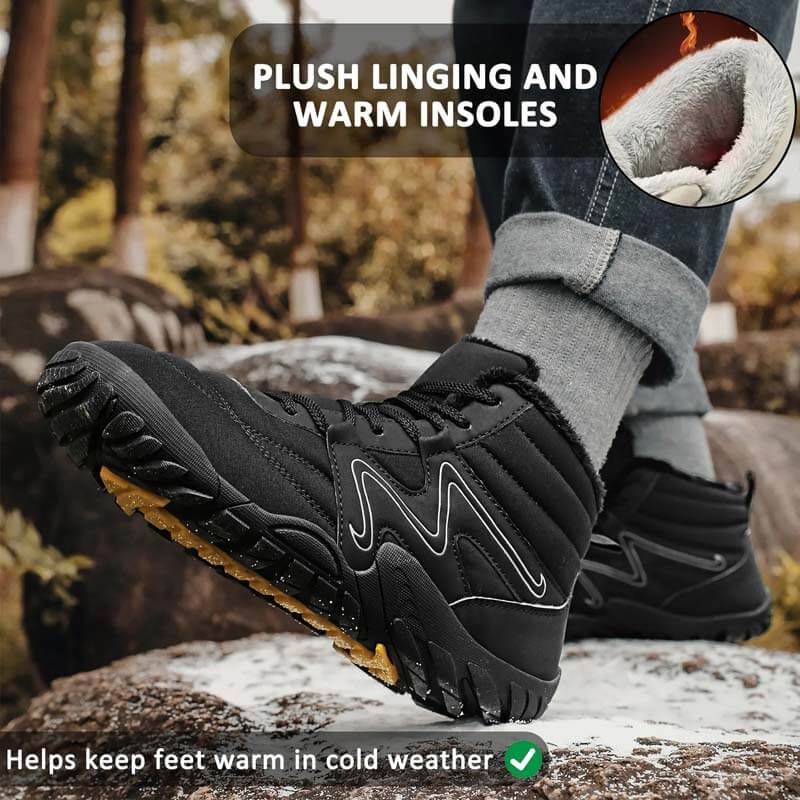 Winter Schneestiefel warme High-Top-Wanderschuhe Schuhe Nicht rutsch und wasserdichte Winter Barfußschuh (Unisex)