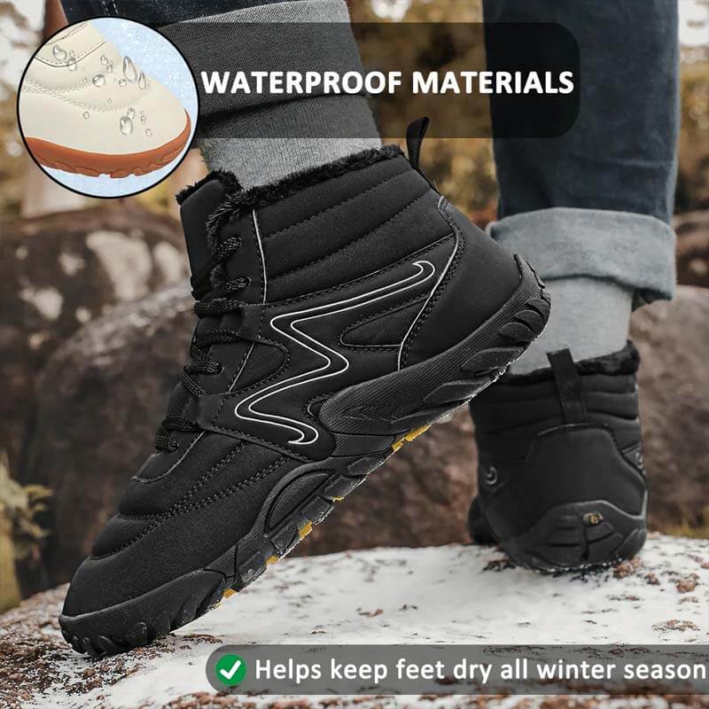 Winter Schneestiefel warme High-Top-Wanderschuhe Schuhe Nicht rutsch und wasserdichte Winter Barfußschuh (Unisex)