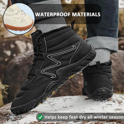 Winter Schneestiefel warme High-Top-Wanderschuhe Schuhe Nicht rutsch und wasserdichte Winter Barfußschuh (Unisex)