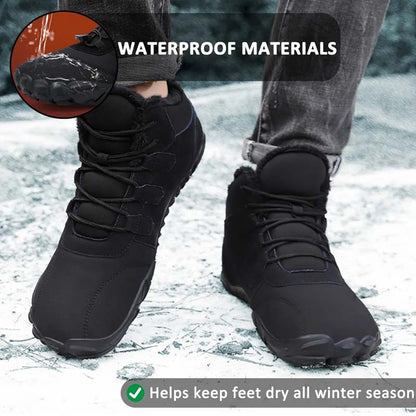 Winter im Freien Schneestiefel barfuß verdickter warmes Wanderschuhe Schuhe nicht rutschfestes und wasserdichtes Winter Barfußschuh (Unisex)