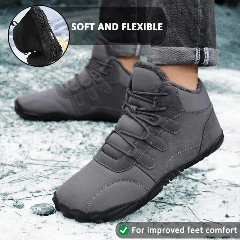 Winter im Freien Schneestiefel barfuß verdickter warmes Wanderschuhe Schuhe nicht rutschfestes und wasserdichtes Winter Barfußschuh (Unisex)