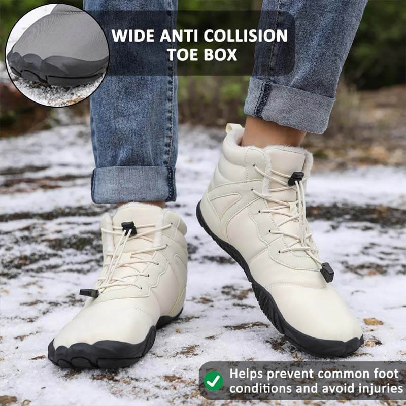 Winter im Freien warme Mountaineering-Schneestiefel tragen resistente mittelschwere Wanderschuhe Schuhwaren nicht rutsch und wasserdichte Winter Barfußschuh (Unisex)