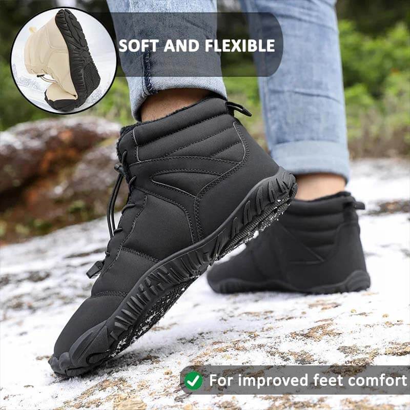 Winter im Freien warme Mountaineering-Schneestiefel tragen resistente mittelschwere Wanderschuhe Schuhwaren nicht rutsch und wasserdichte Winter Barfußschuh (Unisex)