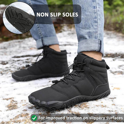 Winter im Freien warme Mountaineering-Schneestiefel tragen resistente mittelschwere Wanderschuhe Schuhwaren nicht rutsch und wasserdichte Winter Barfußschuh (Unisex)
