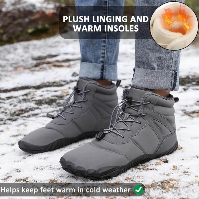 Winter im Freien warme Mountaineering-Schneestiefel tragen resistente mittelschwere Wanderschuhe Schuhwaren nicht rutsch und wasserdichte Winter Barfußschuh (Unisex)