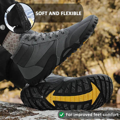 Snow Boots Winter Warm Mid-Tube Hiking Shoes Footwear Non-slip & Waterproof Winter Barefoot Shoe (Unisex)