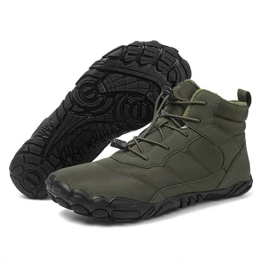 Botas de nieve al aire libre gruesas zapatos de senderismo de montañismo cálidos calzado sin deslizamiento e impermeable zapato descalzo de invierno (unisex)