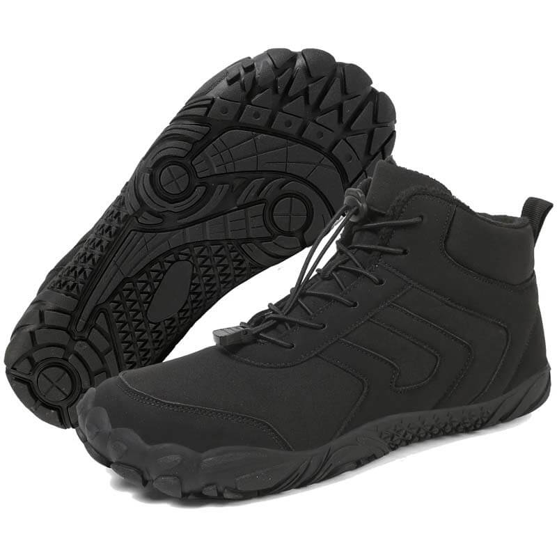 Men's Outdoor Mid-Cut Warm Snow Boots Casual Wear-Resistant Hiking Shoes Footwear Non-slip & Waterproof Winter Barefoot Shoe