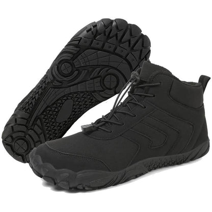 Men's Outdoor Mid-Cut Warm Snow Boots Casual Wear-Resistant Hiking Shoes Footwear Non-slip & Waterproof Winter Barefoot Shoe