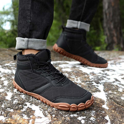 Autumn & Winter Outdoor Barefoot Snow Boots Waterproof Non-slip Plush Lining Hiking Footwear Shoes (Unisex)