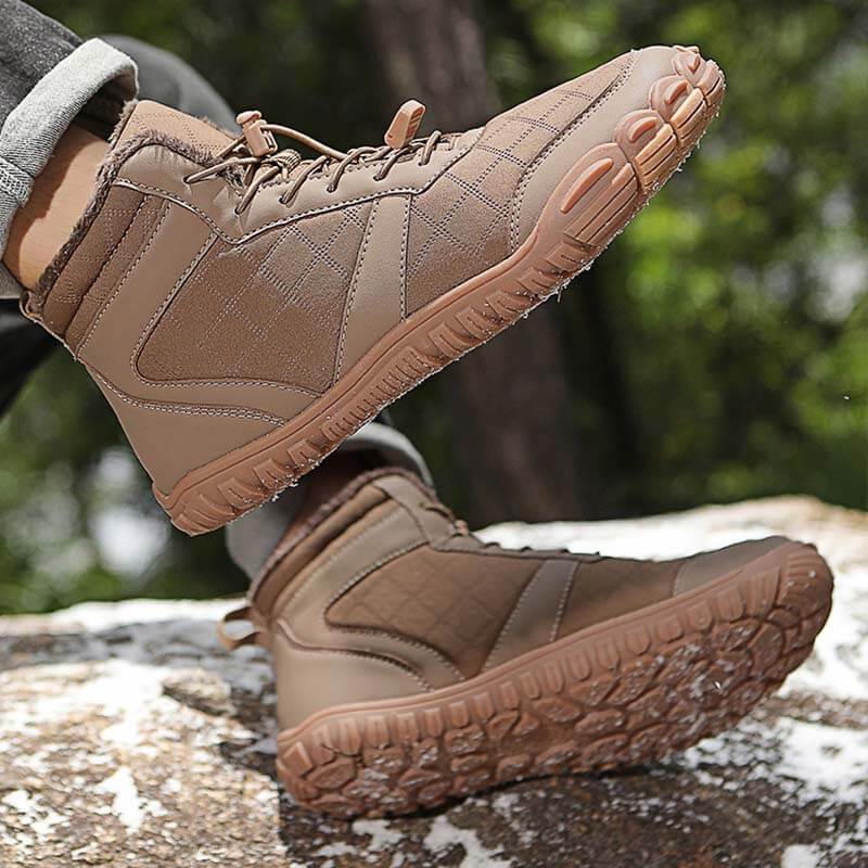 Autumn & Winter Outdoor Barefoot Snow Boots Waterproof Non-slip Plush Lining Hiking Footwear Shoes (Unisex)