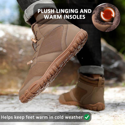 Autumn & Winter Outdoor Barefoot Snow Boots Waterproof Non-slip Plush Lining Hiking Footwear Shoes (Unisex)