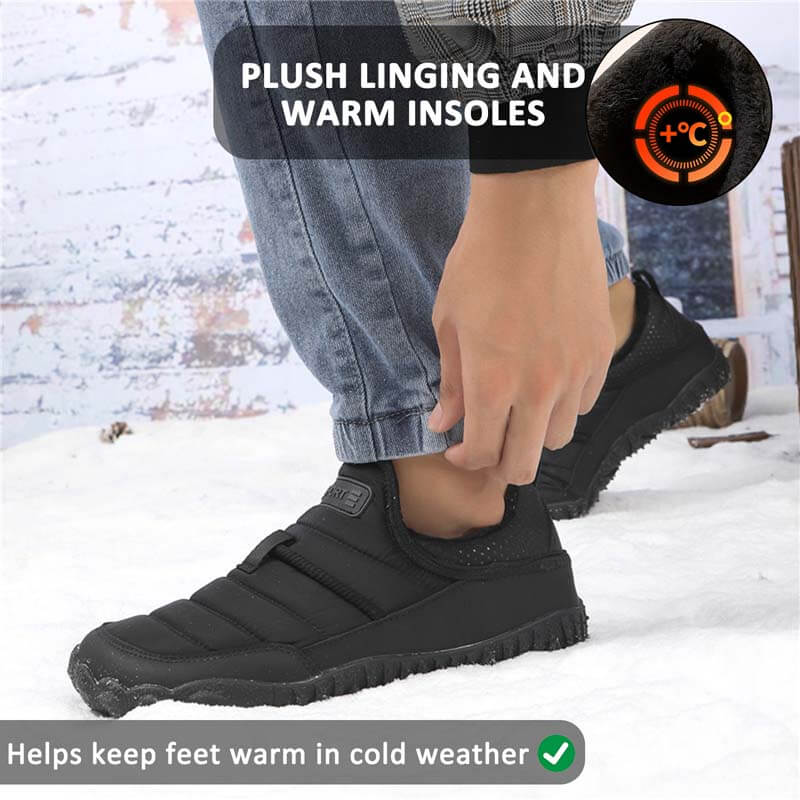 Outdoor Plush Lining Waterproof Non-slip Wear-resistant Shoes Leisure Hiking Footwear Snow Boots (Unisex)