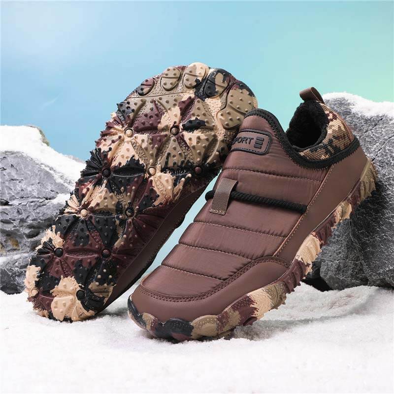 Outdoor Plush Lining Waterproof Non-slip Wear-resistant Shoes Leisure Hiking Footwear Snow Boots (Unisex)