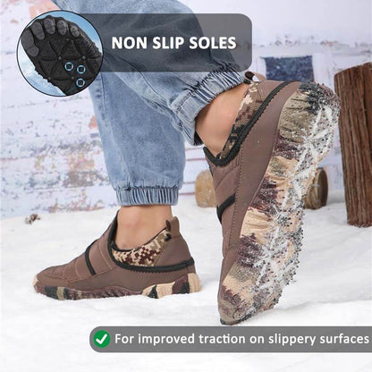 Outdoor Plush Lining Waterproof Non-slip Wear-resistant Shoes Leisure Hiking Footwear Snow Boots (Unisex)
