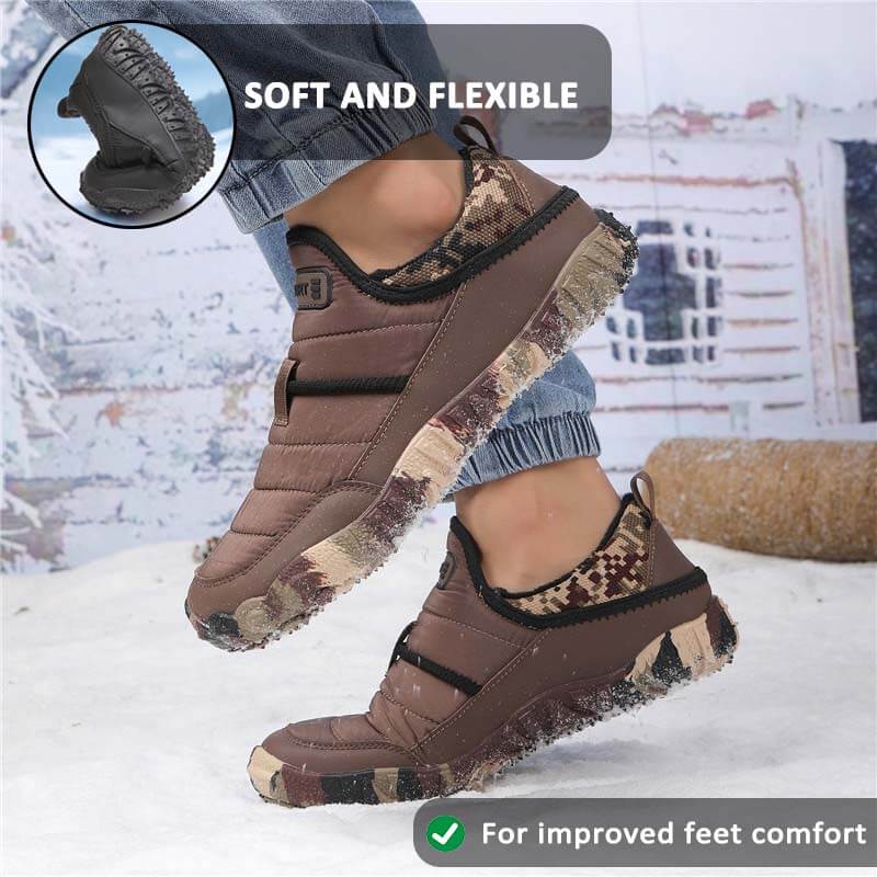 Outdoor Plush Lining Waterproof Non-slip Wear-resistant Shoes Leisure Hiking Footwear Snow Boots (Unisex)