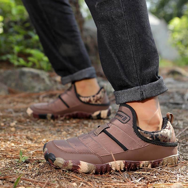 Outdoor Plush Lining Waterproof Non-slip Wear-resistant Shoes Leisure Hiking Footwear Snow Boots (Unisex)