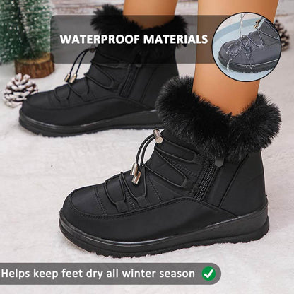 Women's Snow Boots Winter Warm Fleece Lining Thickened Cotton Shoes