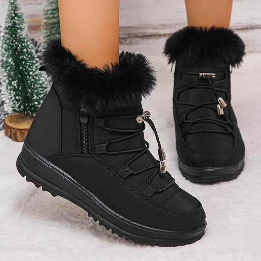 Women's Snow Boots Winter Warm Fleece Lining Thickened Cotton Shoes