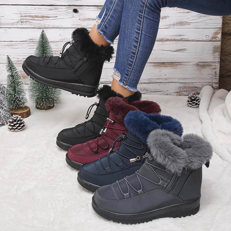 Women's Snow Boots Winter Warm Fleece Lining Thickened Cotton Shoes