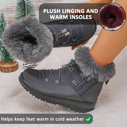 Women's Snow Boots Winter Warm Fleece Lining Thickened Cotton Shoes