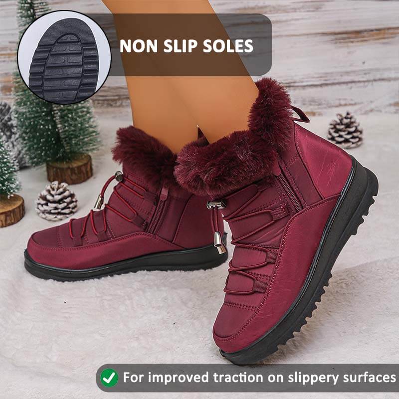 Women's Snow Boots Winter Warm Fleece Lining Thickened Cotton Shoes