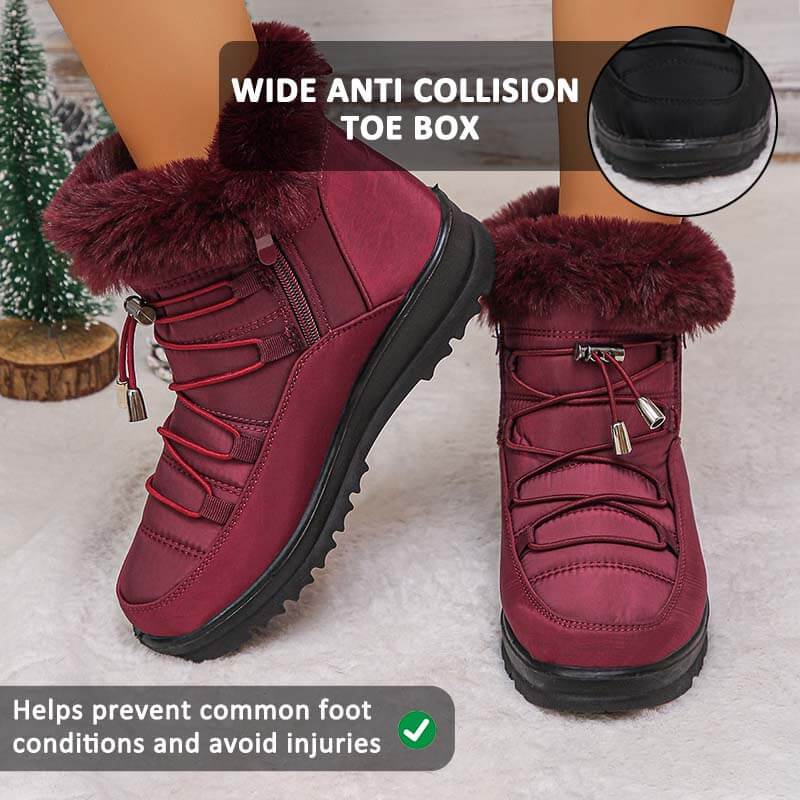 Women's Snow Boots Winter Warm Fleece Lining Thickened Cotton Shoes