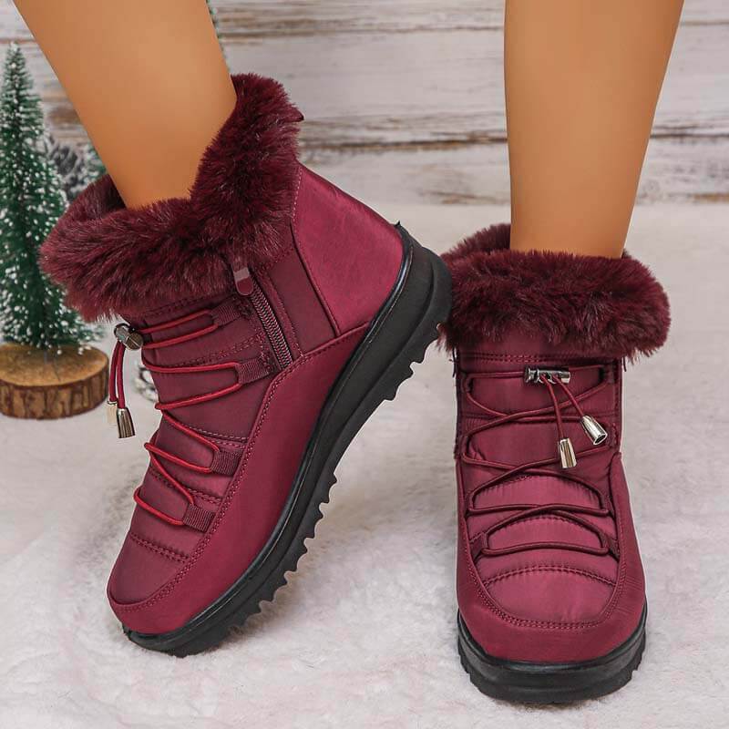 Women's Snow Boots Winter Warm Fleece Lining Thickened Cotton Shoes