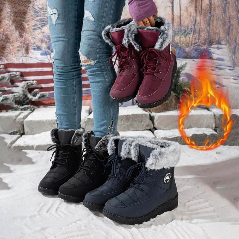 Women's Fashion Cotton Boots Thick-Sole Height-Increasing Long Boots Cold-Resistant Warm Snow Boots