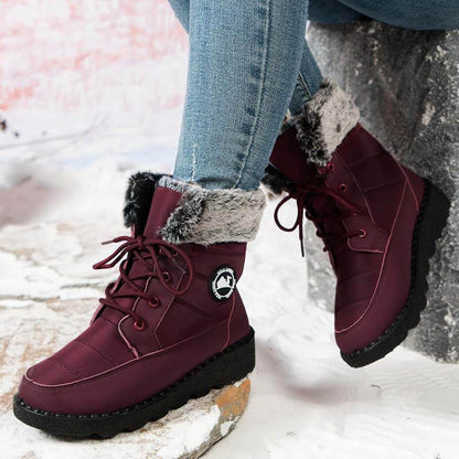 Women's Fashion Cotton Boots Thick-Sole Height-Increasing Long Boots Cold-Resistant Warm Snow Boots