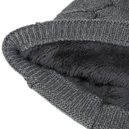 Invierno de los Hombres Más Terciopelo Cálido Sombrero de Punto Casual NC Carta sólida Skullies Beanie Sombrero