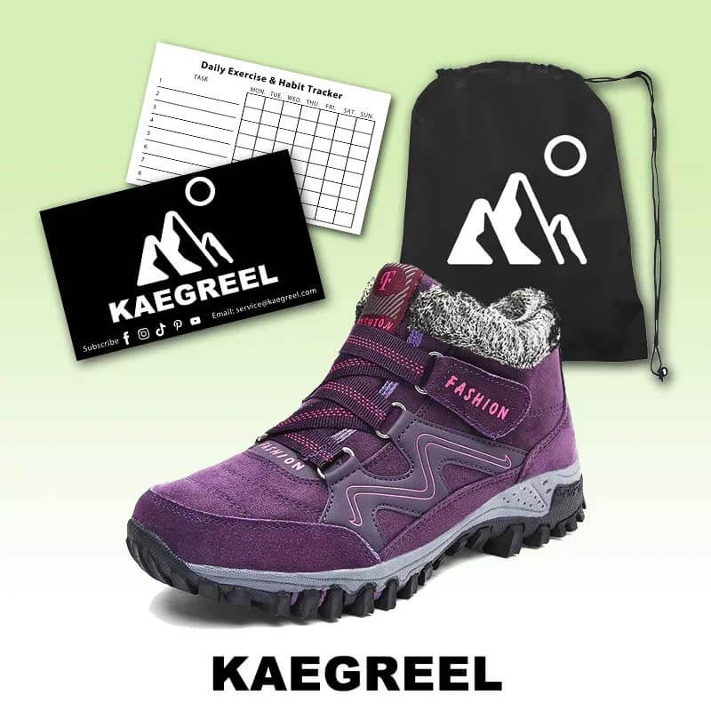 Kaegreel Femmes Bottines de cheville à la boucle en daim étanche à l'eau chaude