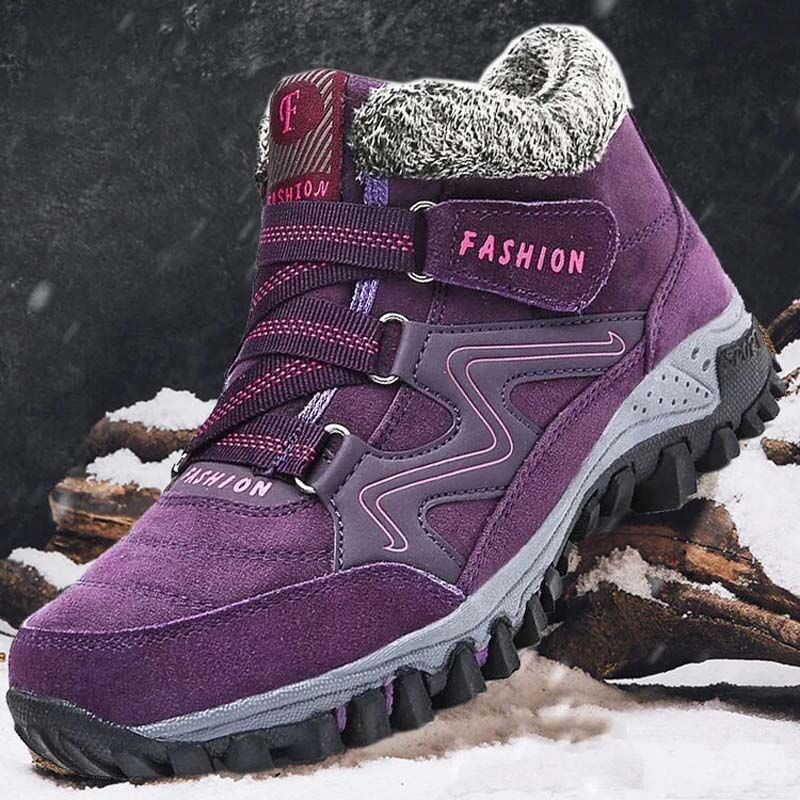 Kaegreel Femmes Bottines de cheville à la boucle en daim étanche à l'eau chaude