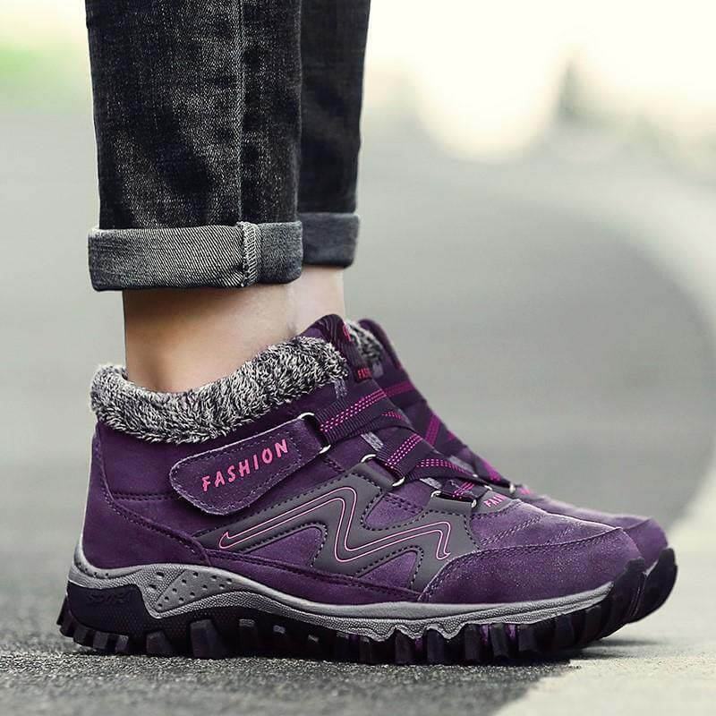 Kaegreel Femmes Bottines de cheville à la boucle en daim étanche à l'eau chaude