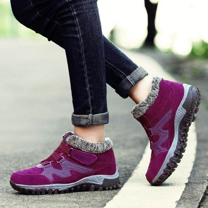 Kaegreel Femmes Bottines de cheville à la boucle en daim étanche à l'eau chaude