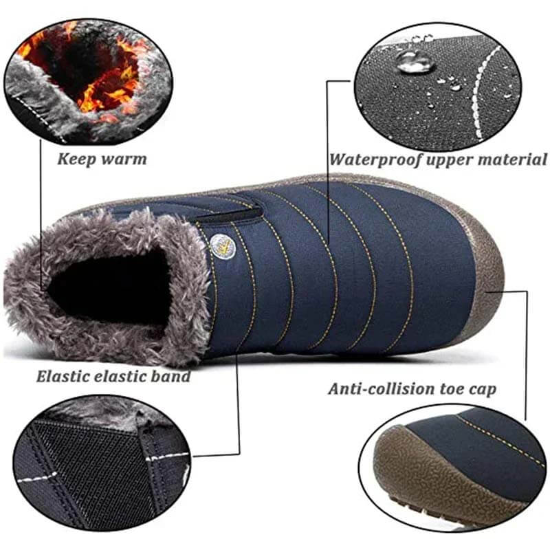 Stivali da neve all'aperto foderato di peli caldi impermeabili Unisex (le persone con piedi larghi/spessi/arcuati si consigliano di scegliere una scarpa più grande.)
