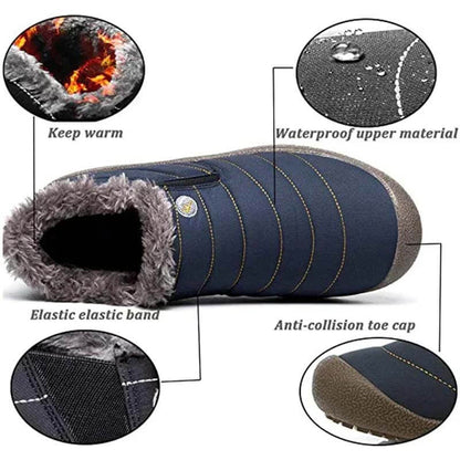 Stivali da neve all'aperto foderato di peli caldi impermeabili Unisex (le persone con piedi larghi/spessi/arcuati si consigliano di scegliere una scarpa più grande.)