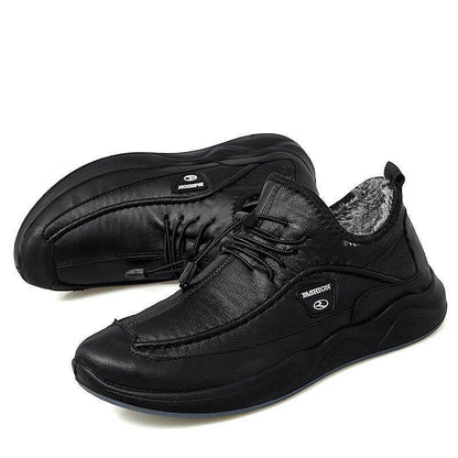 Doublure en peluche de Kaegreel Hommes Dispositif de dentelle élastique chaude antidérapante chaussures en cuir décontracté