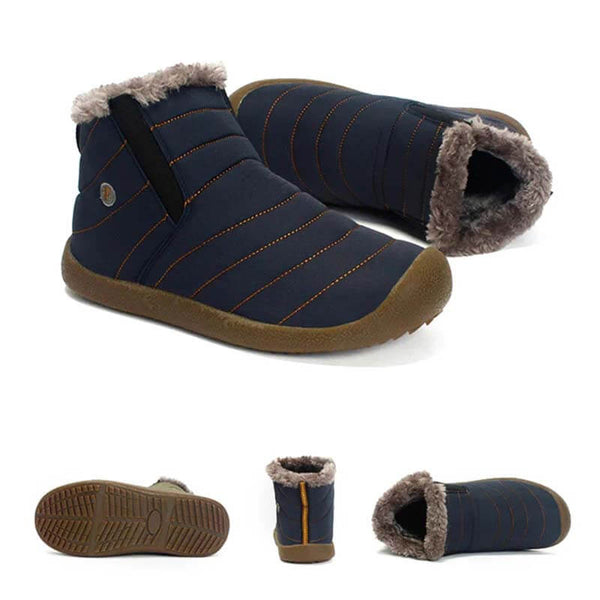 Las zapatillas de nieve de invierno para hombres se deslizan sobre los botines de los botines antideslizan las zapatillas de piel resistentes al agua resistente al agua al aire libre
