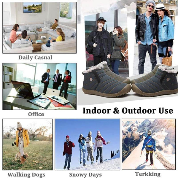 Las zapatillas de nieve de invierno para hombres se deslizan sobre los botines de los botines antideslizan las zapatillas de piel resistentes al agua resistente al agua al aire libre
