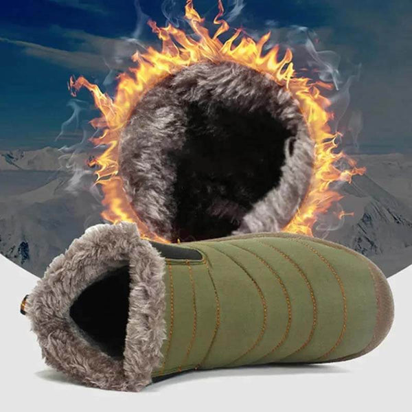 Las zapatillas de nieve de invierno para hombres se deslizan sobre los botines de los botines antideslizan las zapatillas de piel resistentes al agua resistente al agua al aire libre