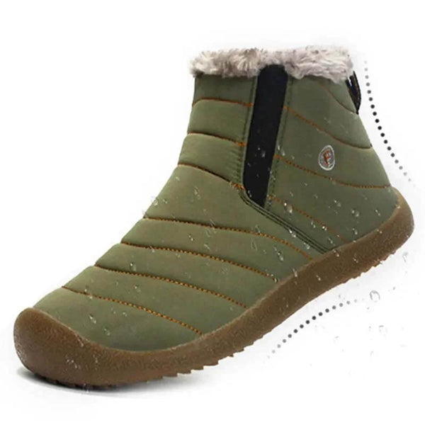 Las zapatillas de nieve de invierno para hombres se deslizan sobre los botines de los botines antideslizan las zapatillas de piel resistentes al agua resistente al agua al aire libre