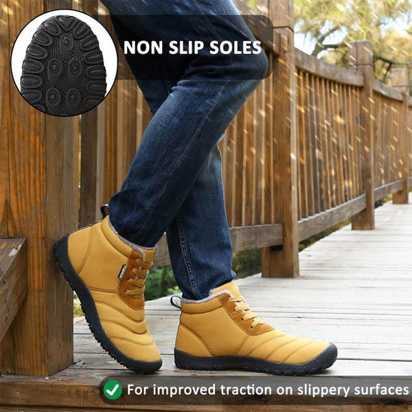 Kaegreel Tamaño de gran tamaño Hombre Raya impermeable Forro de peluche Botas de tobillo