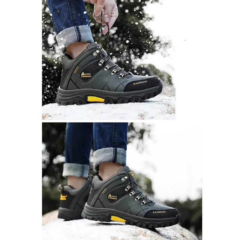 Le cuoio impermeabile da uomo Kaegreel Stivali da trekking da escursionismo da lavoro caldi scarpe da lavoro scarpe da lavoro invernali