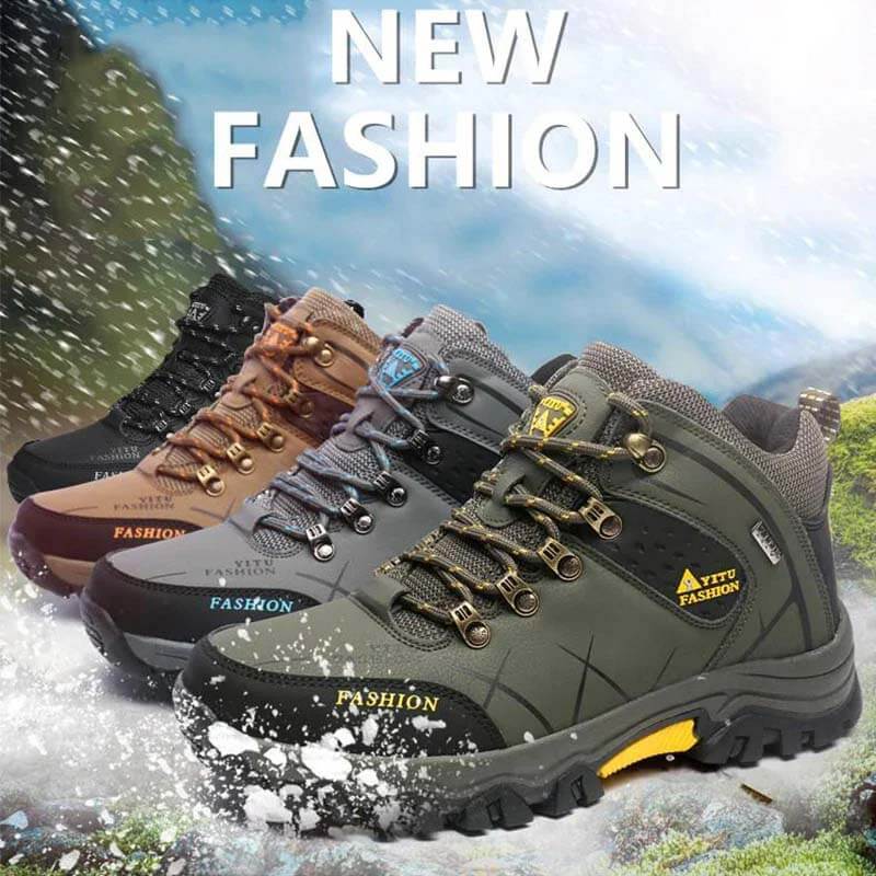 Le cuoio impermeabile da uomo Kaegreel Stivali da trekking da escursionismo da lavoro caldi scarpe da lavoro scarpe da lavoro invernali