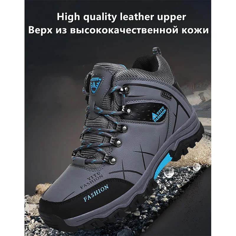 Le cuoio impermeabile da uomo Kaegreel Stivali da trekking da escursionismo da lavoro caldi scarpe da lavoro scarpe da lavoro invernali