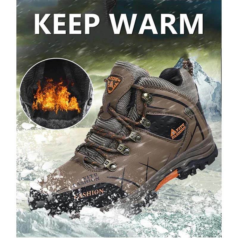 Le cuoio impermeabile da uomo Kaegreel Stivali da trekking da escursionismo da lavoro caldi scarpe da lavoro scarpe da lavoro invernali