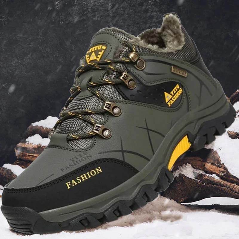 Kaegreel Herren Outdoor Non -Slip Schnüre -up Plüschkletterwanderschuhe