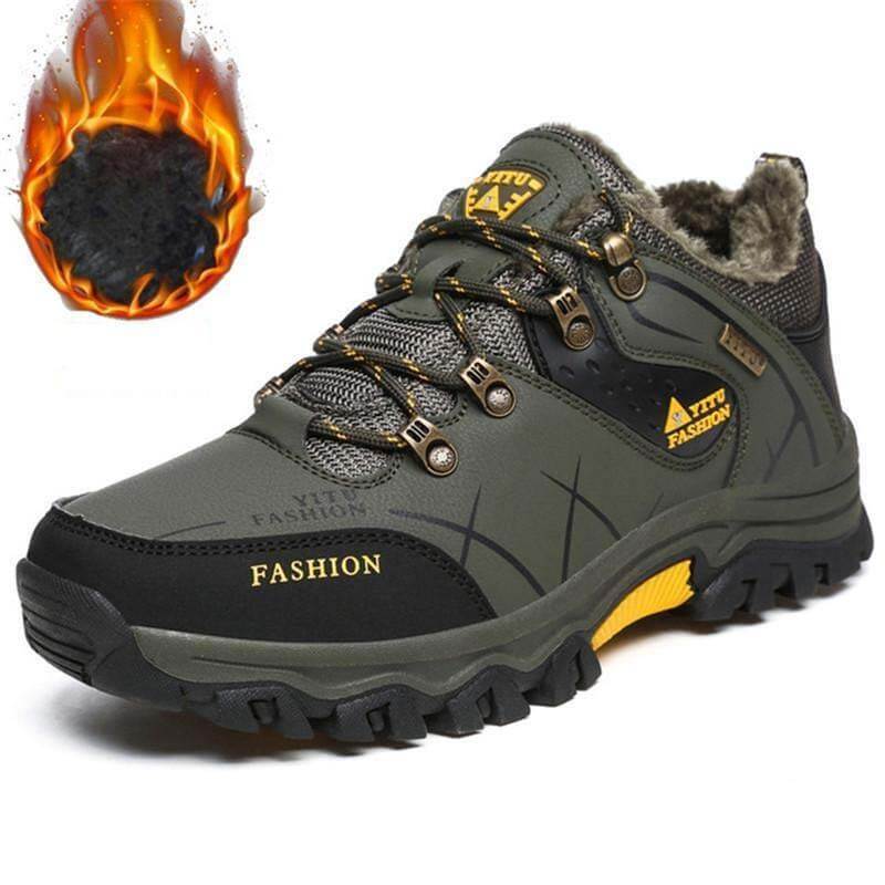 Kaegreel Herren Outdoor Non -Slip Schnüre -up Plüschkletterwanderschuhe