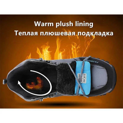 Kaegreel Herren Outdoor Non -Slip Schnüre -up Plüschkletterwanderschuhe